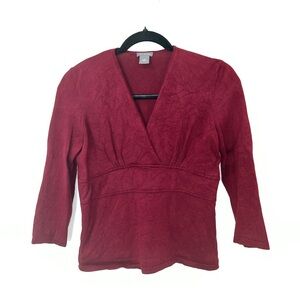 Red 3/4 Sleeve Ann Taylor Shirt